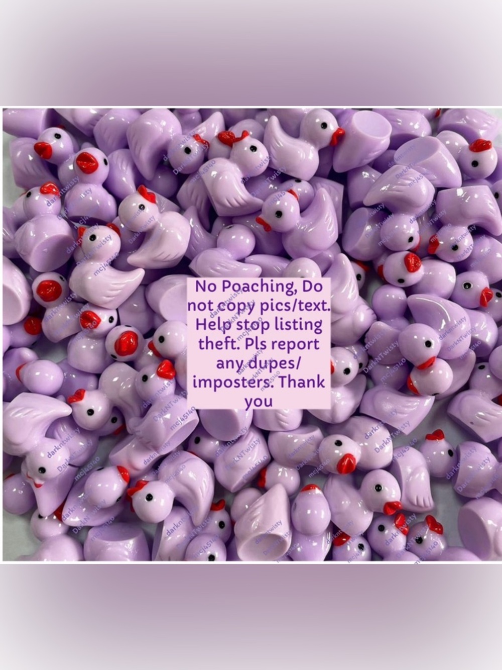 Bundles only. Great add on! 12 piece Mini Purple Resin Ducks - Picture 3 of 6